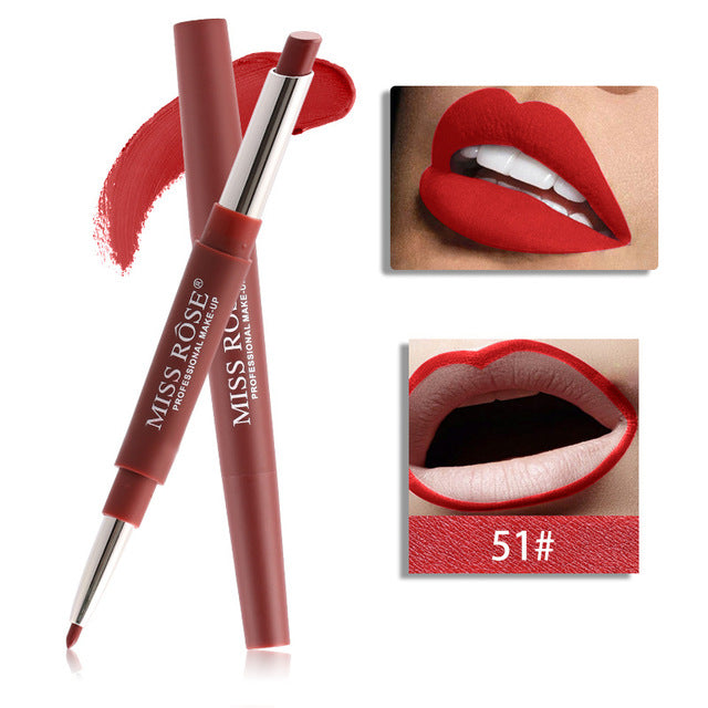 2 in 1 brand makeup lipstick matte durable waterproof nude red lipstick lips make up